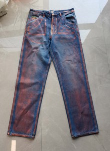 Jeans <span class=keywords><strong>Slim</strong></span> Fit Personalizzati con Basso MOQ, <span class=keywords><strong>Pantaloni</strong></span> in Denim Cerato a Gamba Svasata, <span class=keywords><strong>Pantaloni</strong></span> <span class=keywords><strong>Cargo</strong></span> in Denim per Uomo - Product Image 4