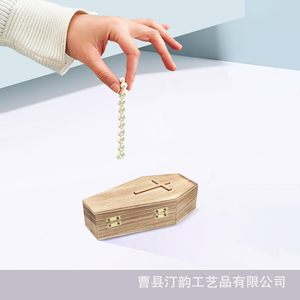 Cross-border wooden cross storage box, creative desktop <b>gift</b> box, portable jewelry storage box, simple and <b>retro</b> style - Product Image 2