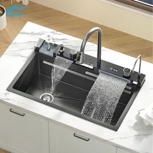 kichen double bowl handmade undermount farmhouse black gold steel undermount kitchen sink black stainless sink