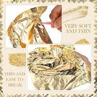 Prix d'usine 14*14cm 89 # Feuilles d'or imitation 2.0 pour la décoration des objets artisanaux bouddhistes et des temples, couleur or 2.0, papier décoratif en feuille d'or