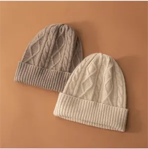 도매 새로운 뜨거운 판매 100 Cahmere 모자 사용자 정의 로고 비니 겨울 니트 모자 공급 업체