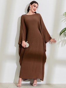 Nuovo elegante abito Abaya da donna manica lunga a pipistrello con cravatta girocollo alla moda elegante abito dal <span class=keywords><strong>mondo</strong></span> del Medio Oriente arabo - Product Image 2
