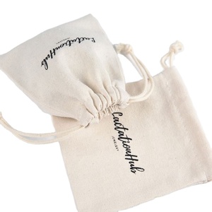 High Quality Custom Eco-friendly Natural Cotton Handle Canvas <b>Bag</b> Bundle Pocket Gift <b>Small</b> Mini Drawstring <b>Bags</b> - Product Image 1