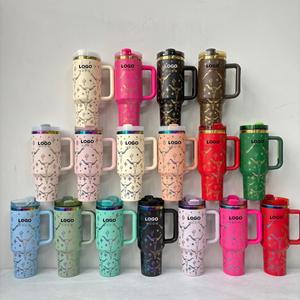 <span class=keywords><strong>WOOW</strong></span> Vente en gros, best-seller, H2.0 Stan Fo, gobelet isotherme en acier inoxydable imprimé de marque, 40 oz, avec poignée et paille, pour l'extérieur, cadeau de voiture - Product Image 5