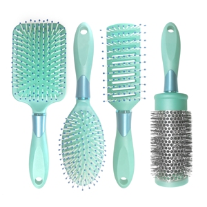 Juego de cepillos para el cabello OEM personalizado, cepillo tipo paleta con cojín y ventilación, 4 piezas, cerdas de nailon, antiestático, para desenredar, venta al por mayor con marca privada - Product Image 1