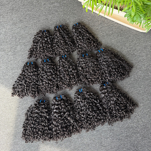 Wholesale Brazilian Pixie Curly Human Hair Bundles Natural Black Color Unprocessed Virgin Hair Weave Extensions for Black Women - Product Image 1