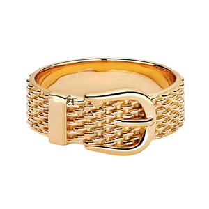 For Fine Jewelry New Arrival 18k Gold Plated Rose Gold Plated Texture Belt <b>Silver</b> <b>Chunky</b> <b>Rings</b> Women Trendy Engagement Gift - Product Image 1