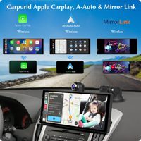 Bestsonic Nouvel écran portable CarPlay 10,26'' avec caméra embarquée, CarPlay sans fil, Android Auto, lecteur de musique FM pour voiture via USB