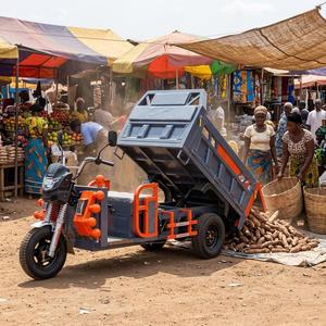 Tricycle robuste, capacité de charge de 1200 kg, moteur de 1800 W avec benne hydraulique pour le marché africain - Product Image 4
