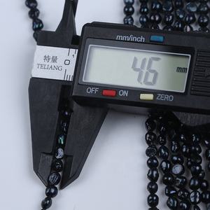 4-5 мм Окрашенный черный цвет барокко россыпью оптом пресноводный жемчуг в нитке ювелирные изделия - Product Image 4