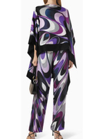 Personnalisé Moderne Pop Art Style Géométrie Ligne Kaléidoscope Imprimé Satin Polyester Robes 100% Polyester Tissu Filles Vêtements De Nuit