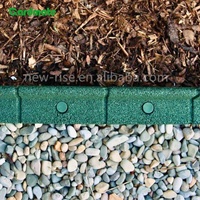Bordure de jardin flexible en caoutchouc GARDMATE - Clôture de jardin écologique résistante aux intempéries et durable avec 6 piquets en plastique pour pelouses