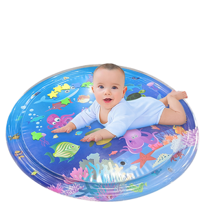 Tapis de jeu gonflable en PVC pour bébé, développement sensoriel, exercice rampant, thème océan coloré - Product Image 1