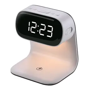 Mini Version Alarm Clock Wireless Charger 10W Fast Wireless Charger RGB Screen Display