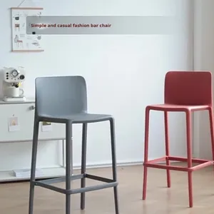 Sgabello da Bar Moderno Minimalista Nordico, Sgabello Alto in <span class=keywords><strong>Plastica</strong></span> Rinforzata per Uso Domestico in <span class=keywords><strong>Cucina</strong></span>, Soggiorno, Hotel, Officine - Product Image 3