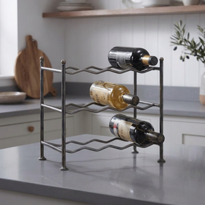 Módulo de Almacenamiento de Vino Metálico de Pie Swirling Waves, Organizador de Bodega Escalable para Compras Comerciales B2B al por Mayor - Product Image 1