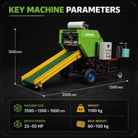 Machine à emballer les balles de foin et de ensilage de maïs à haut rendement 70*70cm
