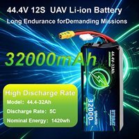 Baterai Lithium Polymer 32000mAh Pasokan Pabrik 44.4V 12S 5C 500+ Siklus Baterai Drone UAV Disetujui UN38.3 & MSDS