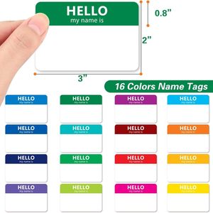 Etiquetas de nombre de plástico coloridas, soportes para tarjetas de identificación con la frase 'Hola, mi nombre es', para escuela, oficina, reuniones, paquete a granel - Product Image 2