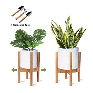 Good Quality Garden And Outdoor Modern Adjustable Mid Century Natural Bamboo Plant Stand For Flower Pot