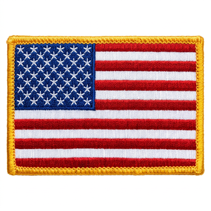 Parche Bordado de la Bandera Americana, Aplique Rectangular de Tela Termoadhesivo para Chaquetas, Sombreros y Bolsos - Product Image 1