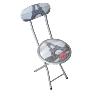 Metal cushioned folding stool with backrest foldable chairs manufacturers