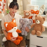 Série de sacs à dos animaux 30/45cm, jouets en peluche animaux, design créatif, personnalisable, éléphant, renard, ours en peluche, porte-monnaie, cadeau