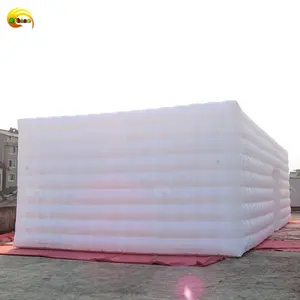 Barraca inflável para boate ao ar livre, barraca quadrada inflável para material de PVC, barraca inflável branca para venda, novidade