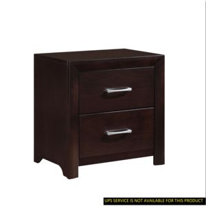 DB Contemporary Design Espresso Finish 1pc <b>Nightstand</b> with Silver Tone Pulls Bedroom Furniture with Drawers - Product Image 6