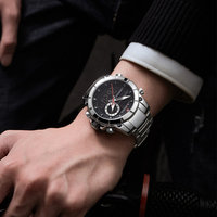 Montre NAVIFORCE 9163 en acier inoxydable, montre numérique analogique pour homme, chronographe, montre de marque propre, montre lumineuse pour homme