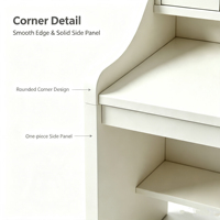 Coiffeuse de chambre tout-en-un avec rangement, moderne et simple, pour petits espaces, avec panneau MDF, ensemble de chambre