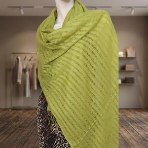 Vestido de Cachemira de Seda Transparente con Diseño de Cristales Dibujados a Mano, Color Verde Claro Sólido, Estilo Elegante y Fresco para Vacaciones en la Playa, para Mujeres Adultas - Product Image 3