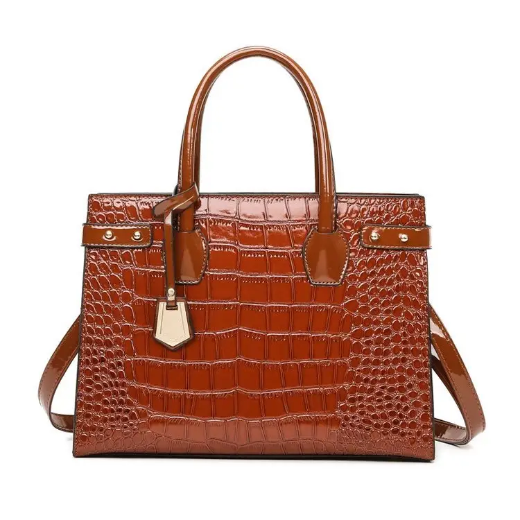 Custom laimi branded handbags classic crocodile pu women hand bags shoulder leather ladies bag