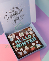 Boîte d'emballage pour desserts à emporter, pâtisseries, gâteaux, brownies