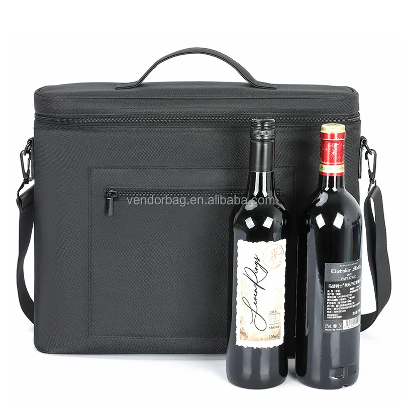 3 Bottle Travel Padded Thermal Wine Cooler Carrier Bag with Handle and Adjustable Shoulder Strap Insulated Wine Gift carrier Bag