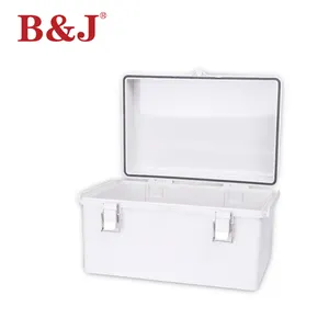 B&J new products outdoor waterproof junction boxes with Hinged Cover Stainless Steel Latch IP67 ABS 270X370X150