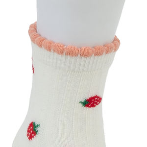 <span class=keywords><strong>Calzini</strong></span> da Yoga traspiranti in cotone alto a maglia alla fragola <span class=keywords><strong>per</strong></span> studenti con comodo Logo con fondo in cimosa <span class=keywords><strong>per</strong></span> la primavera - Product Image 4