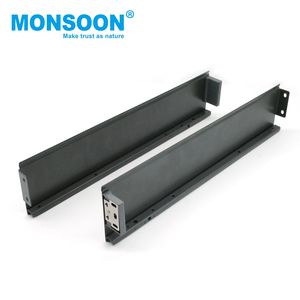 Correderas metálicas para cajones de cocina de doble pared, de montaje inferior, delgadas, con cierre suave y tiradores. - Product Image 2