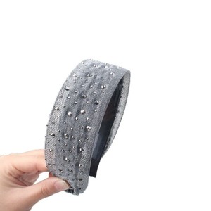 Ampio semplice strass Hairband, Versatile ed elegante accessorio <span class=keywords><strong>per</strong></span> capelli con <span class=keywords><strong>denti</strong></span> antiscivolo da donna - Product Image 1