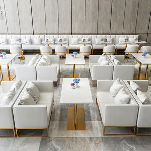 La cabina del ristorante della mobilia dell'hotel di legno cinese commerciale mette a sedere i tavoli e le sedie moderni di lusso messi per i caffè ed il ristorante - Product Image 3