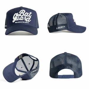 <span class=keywords><strong>Gorra</strong></span> Trucker de 5 Paneles de <span class=keywords><strong>Malla</strong></span> de Algodón Azul Marino con Logotipo Bordado Personalizado para Boda, Fabricada por OEM, con Visera Curva en Forma de A - Product Image 2