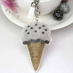 High Quality Crystal <b>Key</b> Chain Rhinestone <b>Key</b> <b>Ring</b> Holder Bag Ice Cream Charm Design <b>Key</b> Gift Accessory-Wholesale Manufacturers - Product Image 6