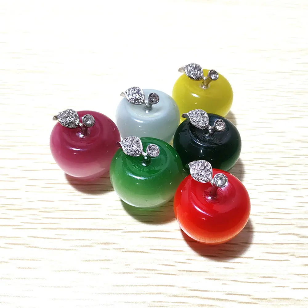 Wholesale High Quality Colorful Cat Eye Crystal Apple Toys For Cat Eye Apple Gifts