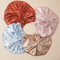 Mulberry sutra Satin lapisan ganda, bungkus malam waktu tidur, bantuan tidur, Bonnet sutra Satin, jumlah pesanan Minimum rendah