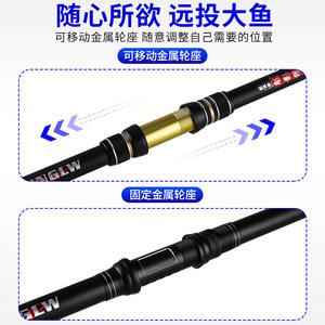 Caña de Pescar Phantom Wolf King de 4 Metros, Acción Extra Rápida, Guías SIC, para Pesca en Agua Salada, Pesca en Playa y Océano - Product Image 3