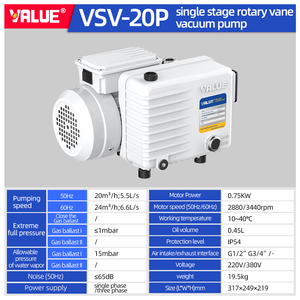 Bomba de aire de Laboratorio Eléctrico <span class=keywords><strong>VSV</strong></span> de una sola etapa CNC Industrial para máquinas de ordeño, 220V, 750W, 28m3/h, 30Pa - Product Image 3