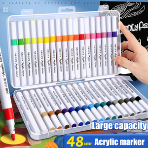 Juego de rotuladores acrílicos multicolores <span class=keywords><strong>para</strong></span> niños <span class=keywords><strong>para</strong></span> <span class=keywords><strong>ropa</strong></span>, zapatos, sombreros, pintura, dibujo lineal creativo en plástico duradero HECHO DE ARTE - Product Image 3