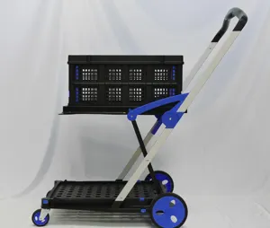Cart Collapsible Service Cart Hotel Canteen Kitchen Mobile Tool Cart Folding Food Trolley
