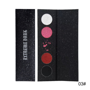 Halloween Dark Eyeshadow Palette 5 Color Metallic <b>Glitter</b> Powder Eyeshadow for Gothic Makeup - Product Image 4