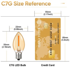 <span class=keywords><strong>Ampoule</strong></span> <span class=keywords><strong>LED</strong></span> C7 E12 E14 0,5W AC110V 220V Blanc Chaud pour Lampe de Sel, Guirlande Lumineuse Suspendue, Décoration Intérieure - Product Image 4